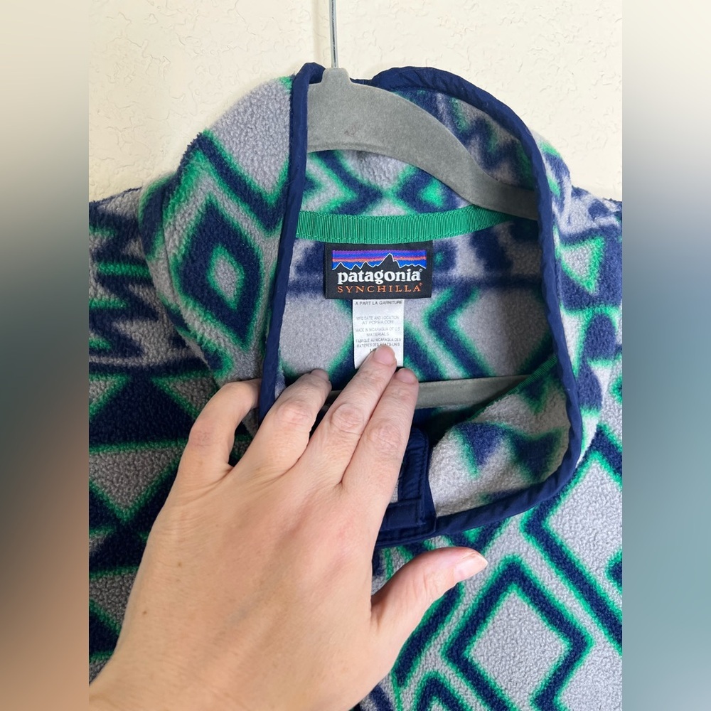 Patagonia Synchilla Snap-T Fleece Pullover Rare Montana Siete Aztec Men’s Large - Picture 9 of 16